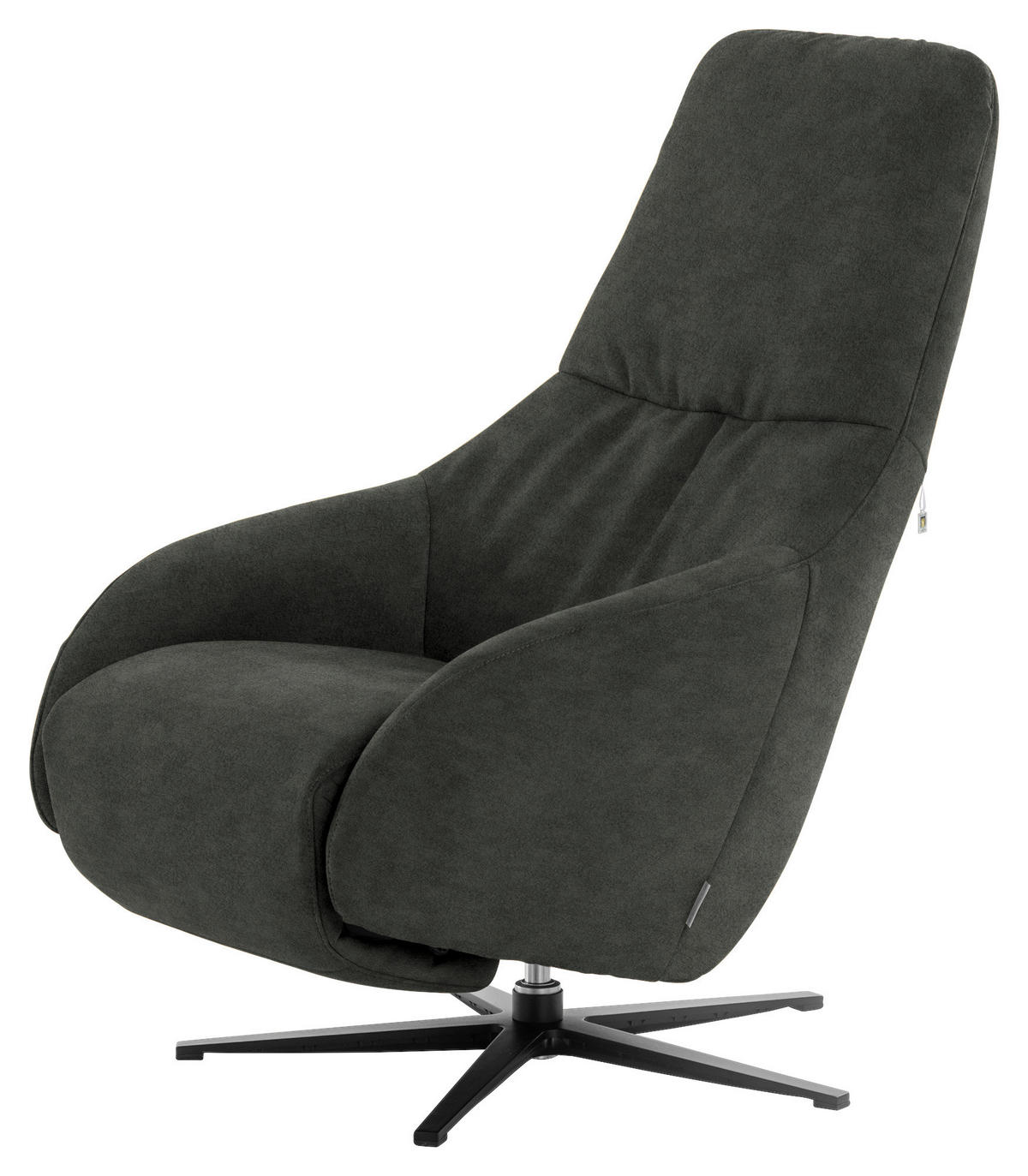 RELAXSESSEL in Textil Anthrazit  - Anthrazit/Schwarz, Design, Textil/Metall (77/108/95cm) - Chilliano