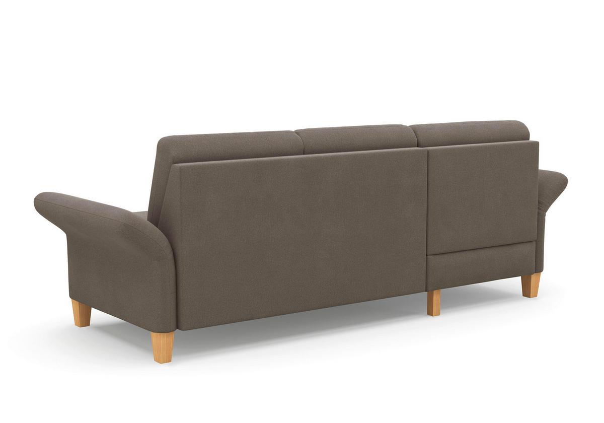 ECKSOFA ROCHELLE E Schlammfarben Flachgewebe  - Schlammfarben/Eichefarben, KONVENTIONELL, Holz/Textil (164/251cm) - Sit & More