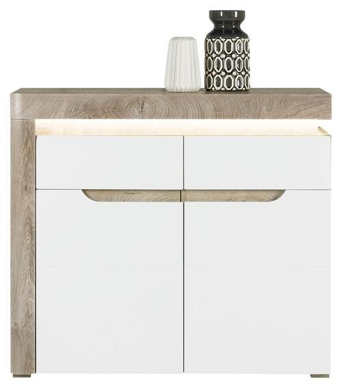 KOMODA, - srebrne barve, Basics, les (100/89/39cm) - Hom`in