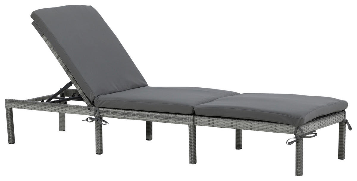 SONNENLIEGE 59/84/198 cm  - Grau, KONVENTIONELL, Kunststoff/Textil (59/84/198cm) - Gardenson