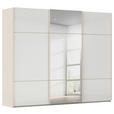 SCHWEBETÜRENSCHRANK 301/223/68 cm 3-türig Weiß, Champagner  - Champagner/Weiß, KONVENTIONELL, Glas/Holzwerkstoff (301/223/68cm) - Novel