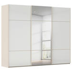 SCHWEBETÜRENSCHRANK 301/223/68 cm 3-türig Weiß, Champagner  - Champagner/Weiß, KONVENTIONELL, Glas/Holzwerkstoff (301/223/68cm) - Novel