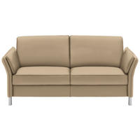 2,5-SITZER Echtleder Beige  - Beige/Alufarben, Design, Leder/Metall (164/82/99cm) - Dieter Knoll