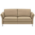 2,5-SITZER Latina in Echtleder Beige   - Beige/Alufarben, Design, Leder/Metall (164/82/99cm) - Dieter Knoll