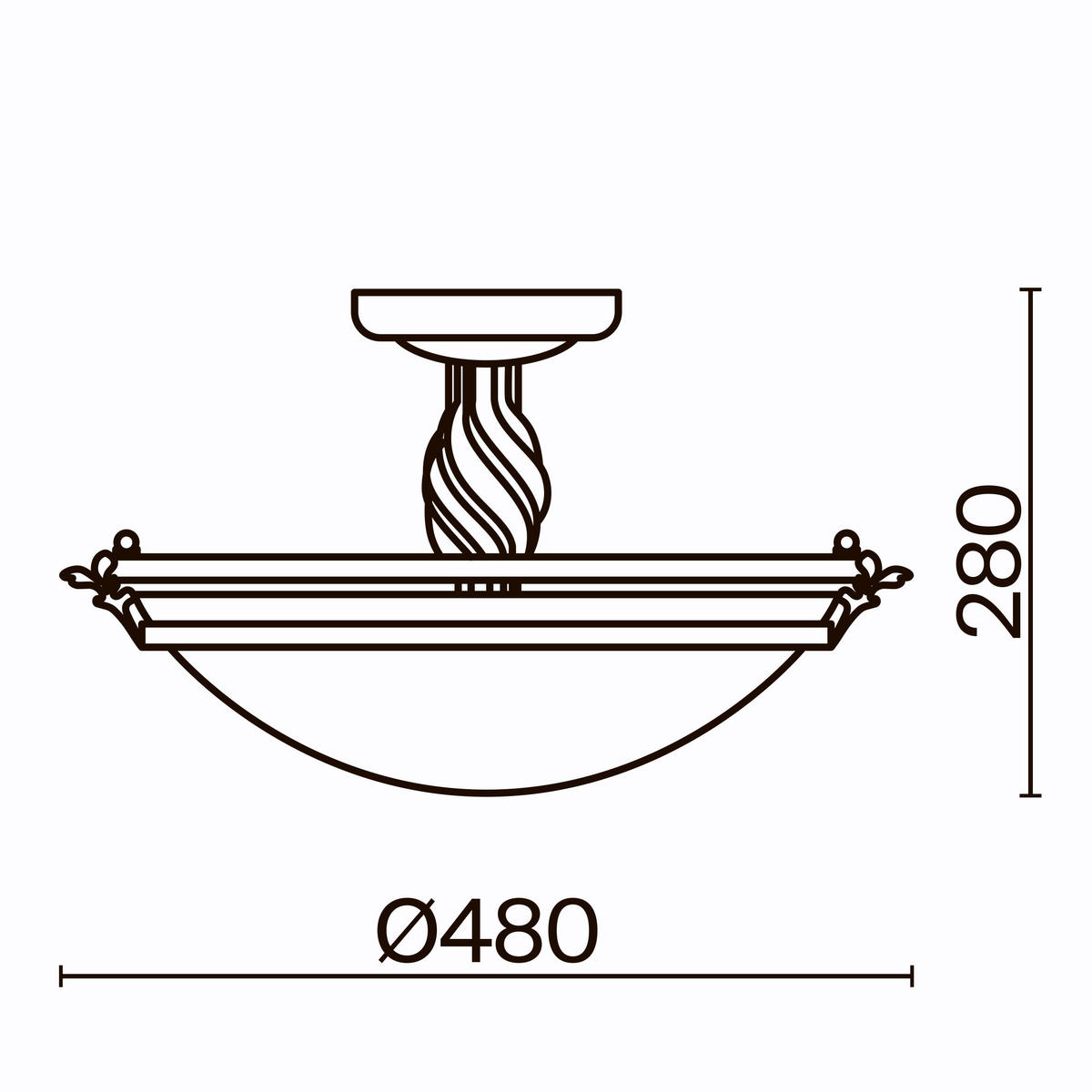 DECKENLEUCHTE 48/28/48 cm   - Bronzefarben, Trend, Glas/Metall (48/28/48cm) - MAYTONI