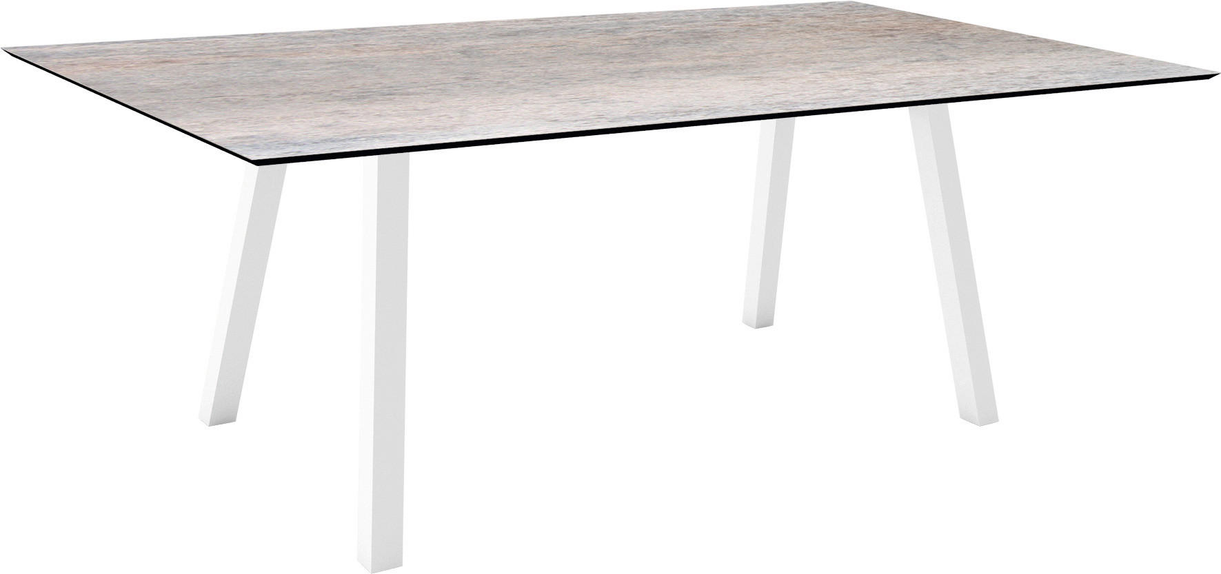 GARTENTISCH Kunststoff Grau rechteckig  - Weiß/Grau, MODERN, Kunststoff/Metall (180/100/75cm) - Stern