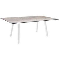 GARTENTISCH Kunststoff Grau rechteckig  - Weiß/Grau, MODERN, Kunststoff/Metall (180/100/75cm) - Stern