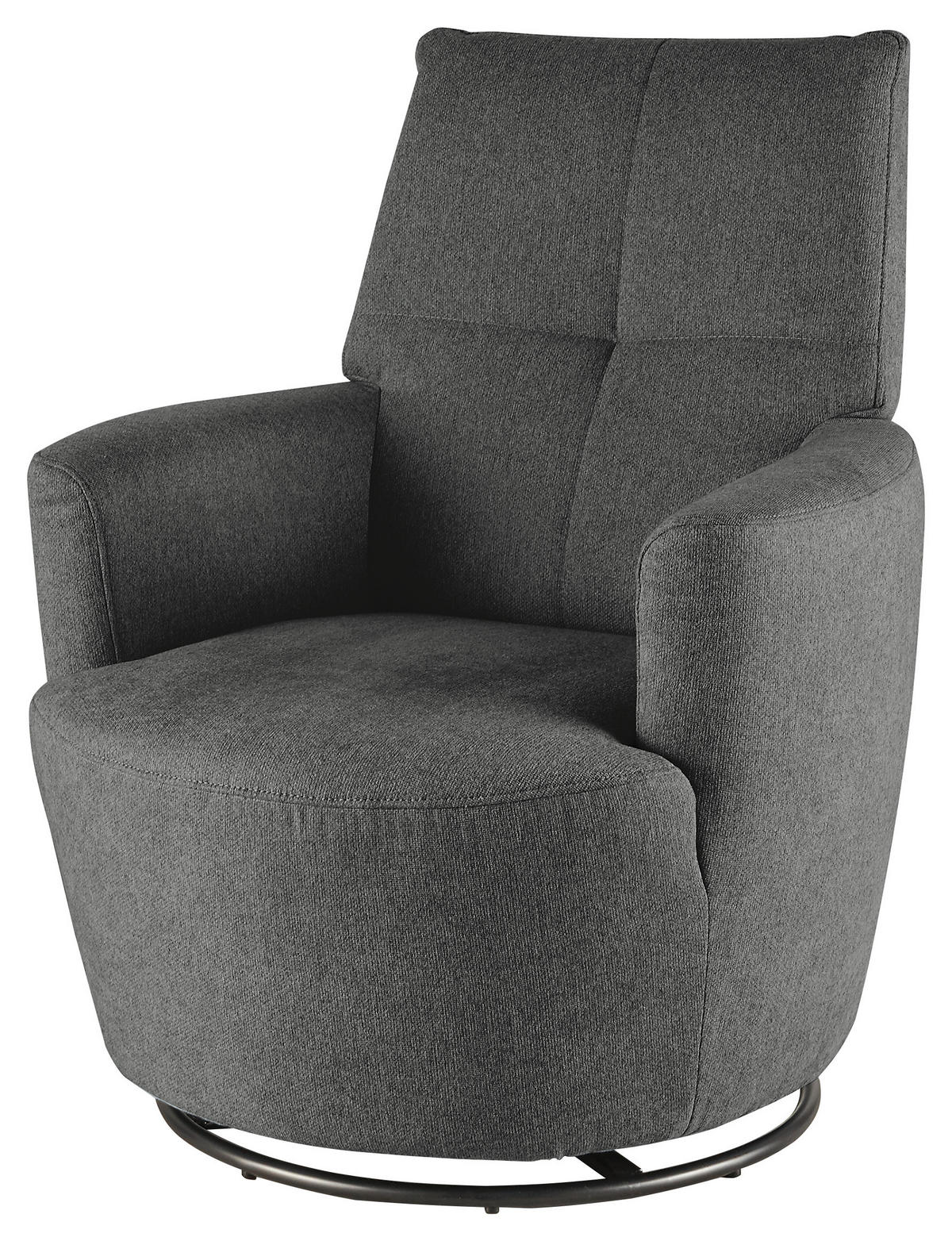 SESSEL Webstoff Graphitfarben    - Graphitfarben/Schwarz, Design, Textil/Metall (80/96/88cm) - SetOne by Musterring