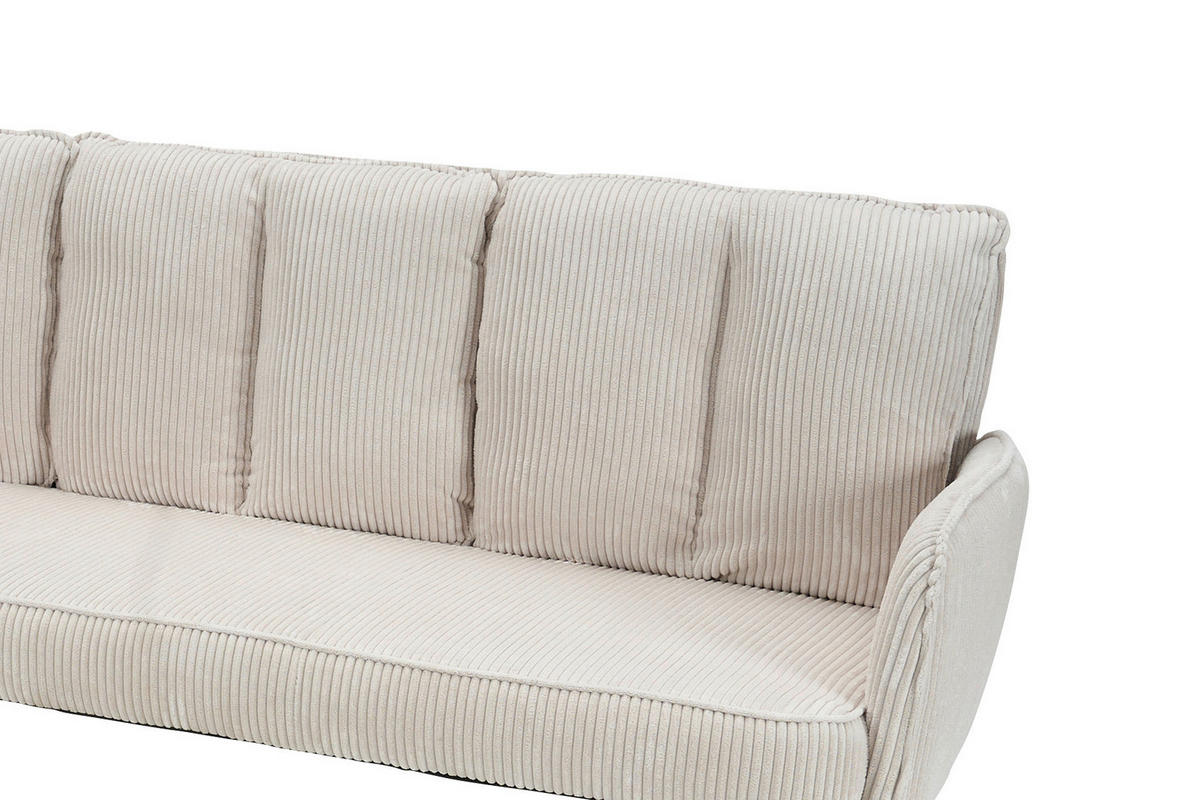 SITZBANK 180/93/67 cm Cord Beige  - Beige/Schwarz, Design, Textil/Metall (180/93/67cm) - Novel