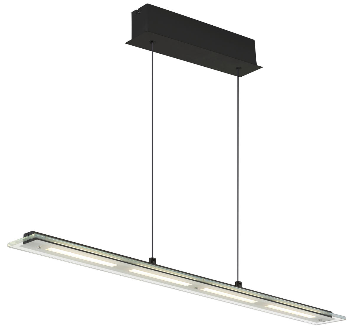 LED-HÄNGELEUCHTE Novak 88/9/150 cm  - Klar/Schwarz, Design, Glas/Kunststoff (88/9/150cm) - Globo