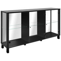 SIDEBOARD  in 160/85/37,5 cm  - Schwarz, KONVENTIONELL, Glas/Holzwerkstoff (160/85/37,5cm) - Carryhome