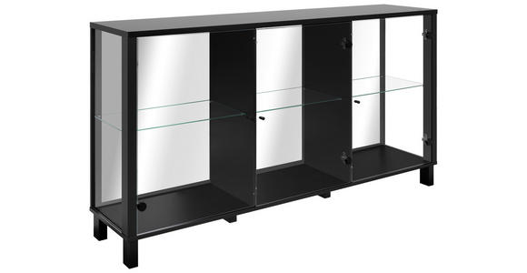 SIDEBOARD 160/85/37,5 cm  in Schwarz  - Schwarz, KONVENTIONELL, Glas/Holzwerkstoff (160/85/37,5cm) - Carryhome