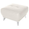 HOCKER in Textil Weiss  - Chromfarben/Weiss, Modern, Textil/Metall (65/46/65cm) - MID.YOU