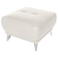 HOCKER in Textil Weiss  - Chromfarben/Weiss, Modern, Textil/Metall (65/46/65cm) - MID.YOU