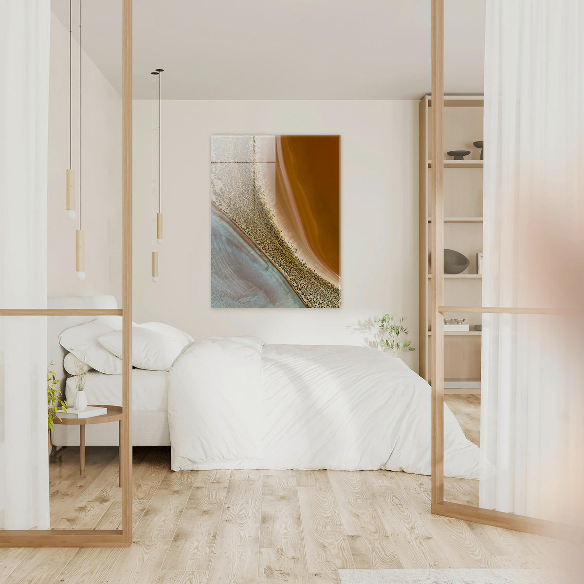 GLASBILD Landschaft & Natur, Abstraktes 120/80 cm  - Multicolor, Basics, Glas/Papier (120/80cm)