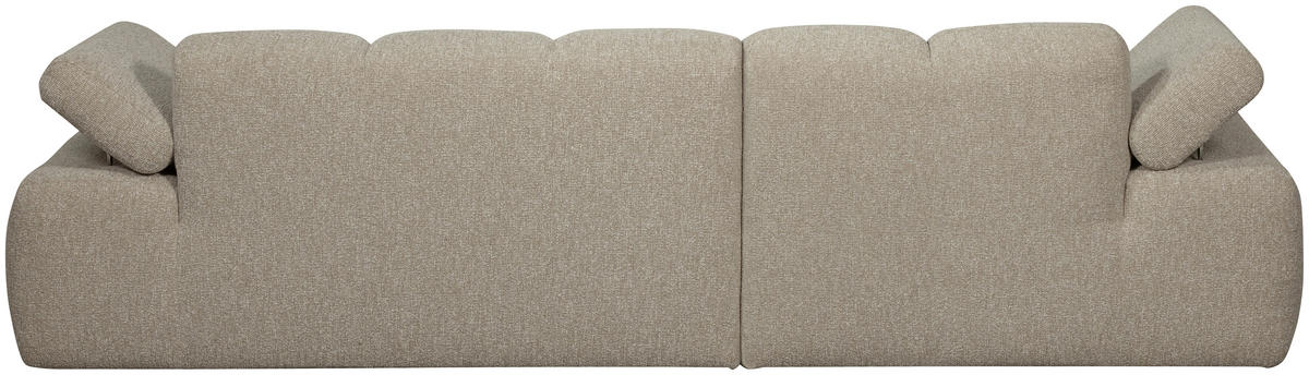 ECKSOFA Mojo Beige Bouclé Rücken echt, Armteilverstellung  - Beige/Schwarz, Design, Kunststoff/Textil (160/284cm) - Livetastic