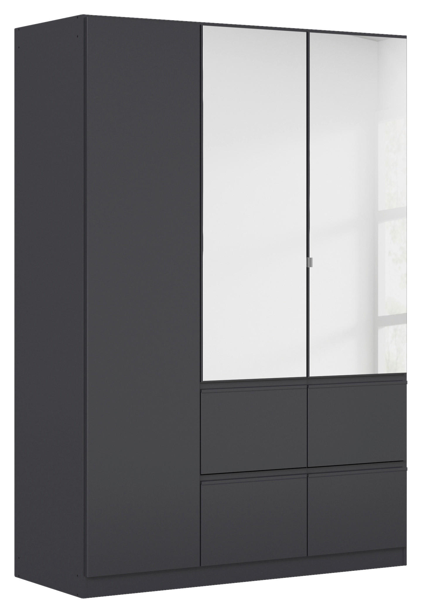 KLEIDERSCHRANK  in Grau  - Grau, Trend, Glas/Holzwerkstoff (136/197/54cm) - Xora
