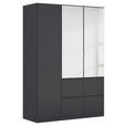 KLEIDERSCHRANK  in Grau  - Grau, Trend, Glas/Holzwerkstoff (136/197/54cm) - Xora