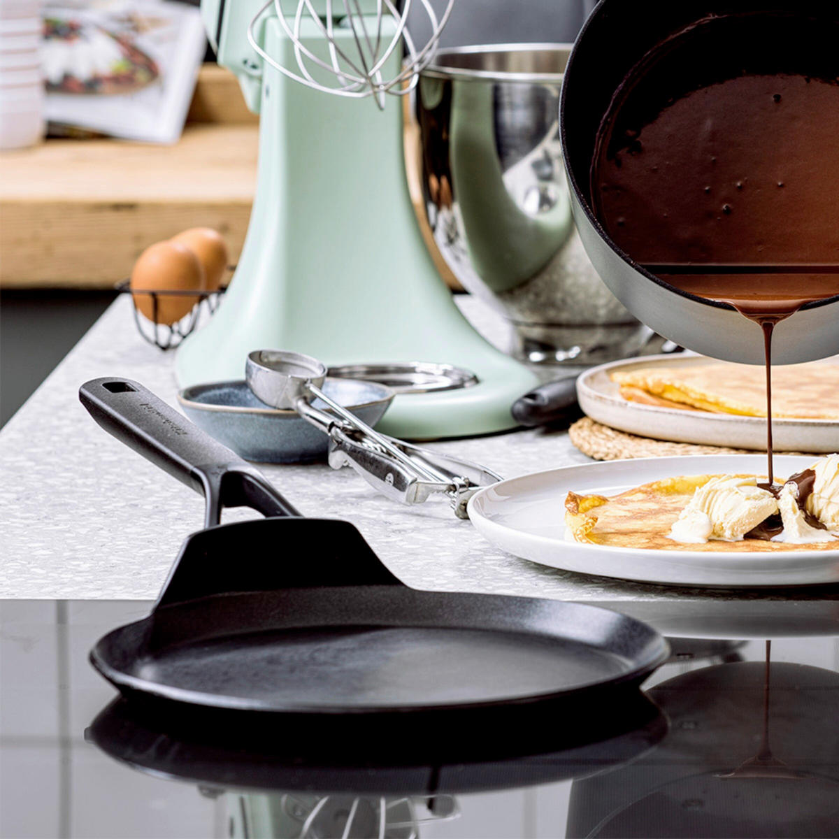 PANCAKEPFANNE - Schwarz, Basics, Kunststoff/Metall (24cm) - Kitchenaid