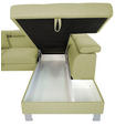 ECKSOFA inkl. Funktionen Grün Webstoff  - Silberfarben/Grün, Design, Textil/Metall (257/226cm) - Xora