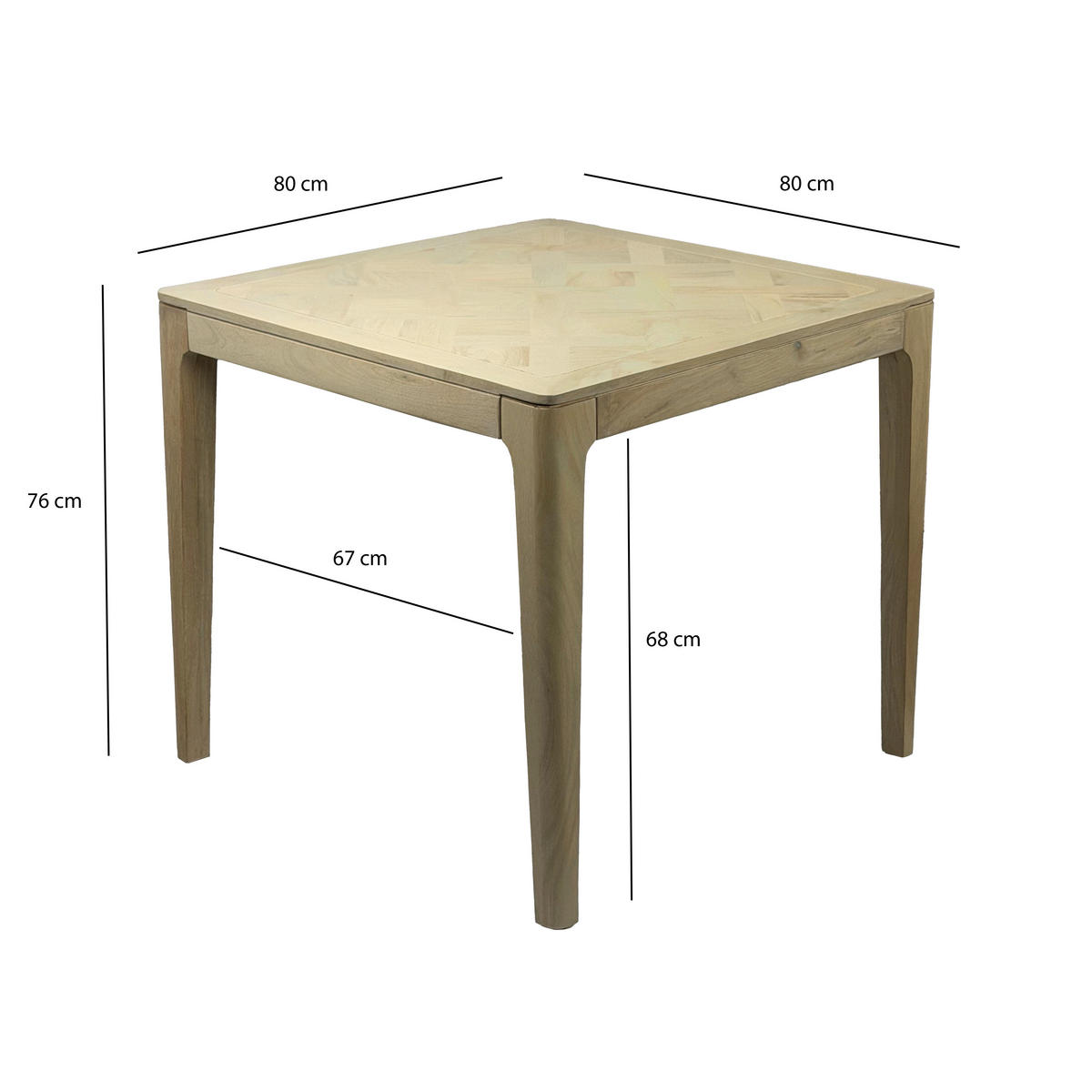 ESSTISCH in Holz 80/80/76 cm  - Weiß, Design, Holz (80/80/76cm) - Livetastic