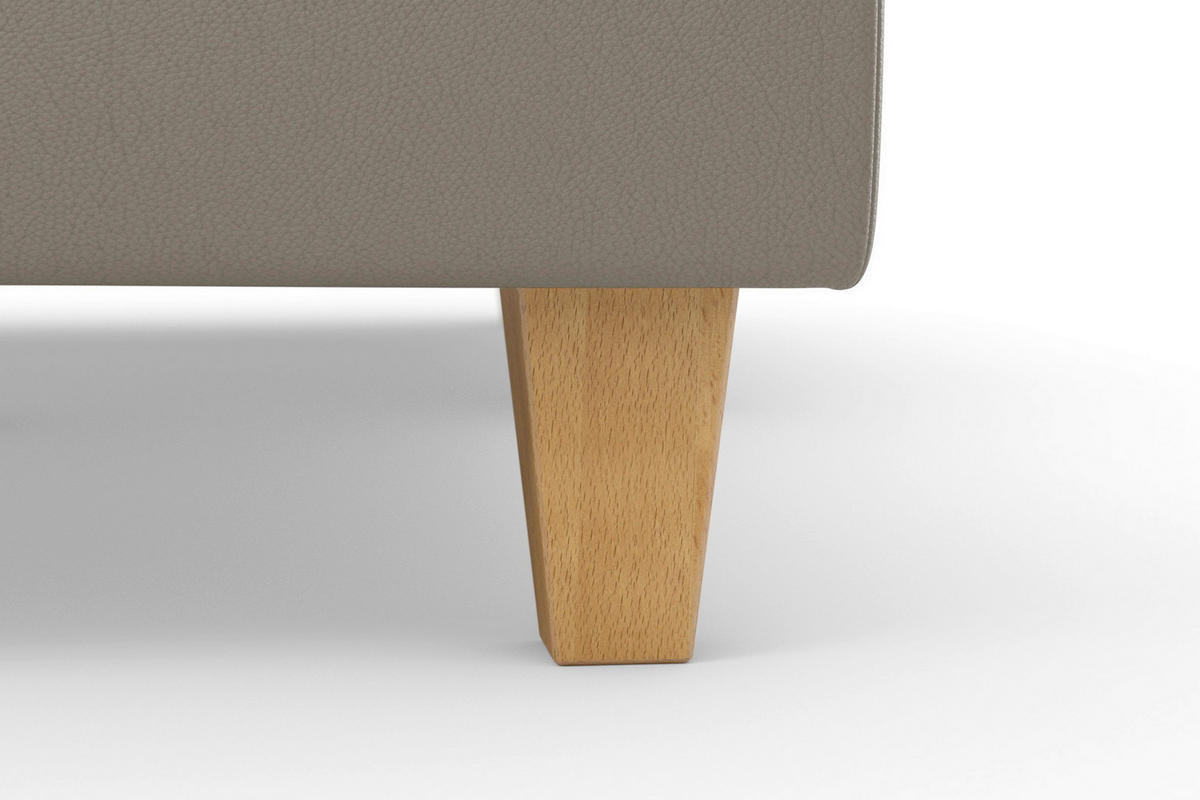 WOHNLANDSCHAFT PALMERA E Grau Echtleder  - Eichefarben/Grau, Basics, Leder/Holz (163/308/212cm) - Sit & More