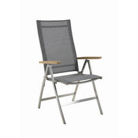 GARTENSTUHL Edelstahl Grau, Edelstahlfarben  - Edelstahlfarben/Grau, Basics, Holz/Textil (60/112/73cm)