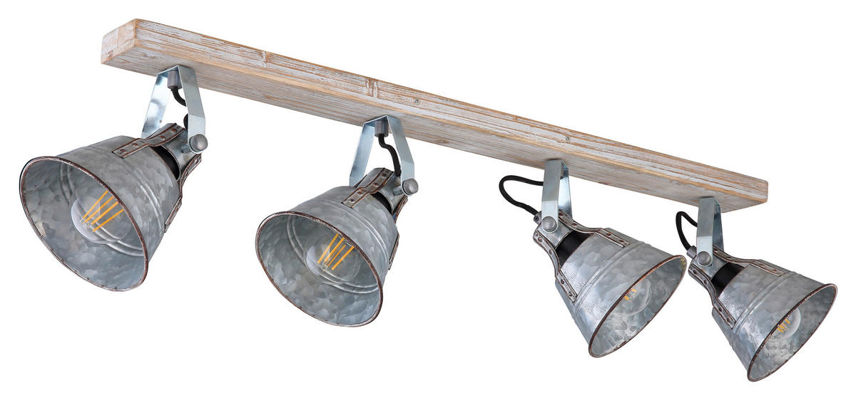 STRAHLER GÜNTHER 82/17,5/24 cm   - Zinkfarben/Weiß, LIFESTYLE, Holz/Metall (82/17,5/24cm) - Globo
