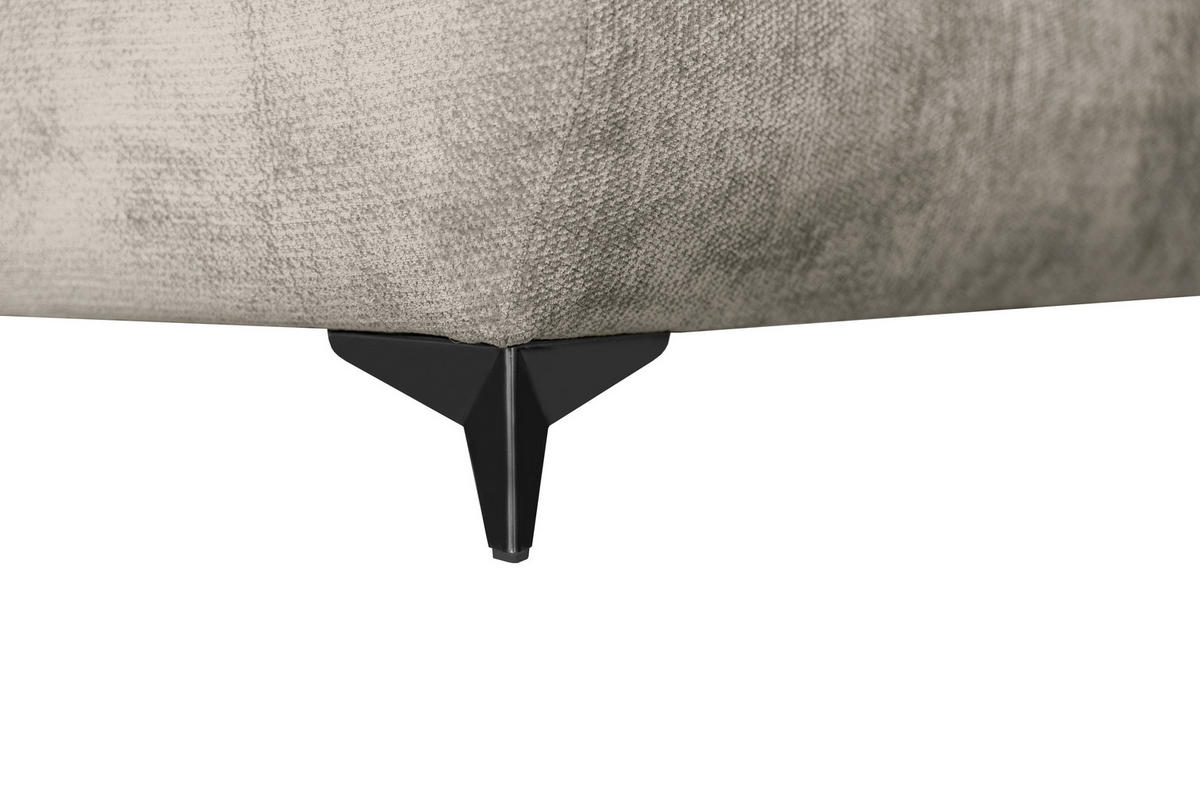 ECKSOFA BELARO Taupe Chenille  - Taupe/Schwarz, Design, Textil/Metall (246/177cm) - P & B