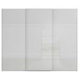 SCHWEBETÜRENSCHRANK 301/223/68 cm 3-türig Grau, Weiß  - Weiß/Grau, KONVENTIONELL, Glas/Holzwerkstoff (301/223/68cm) - Novel