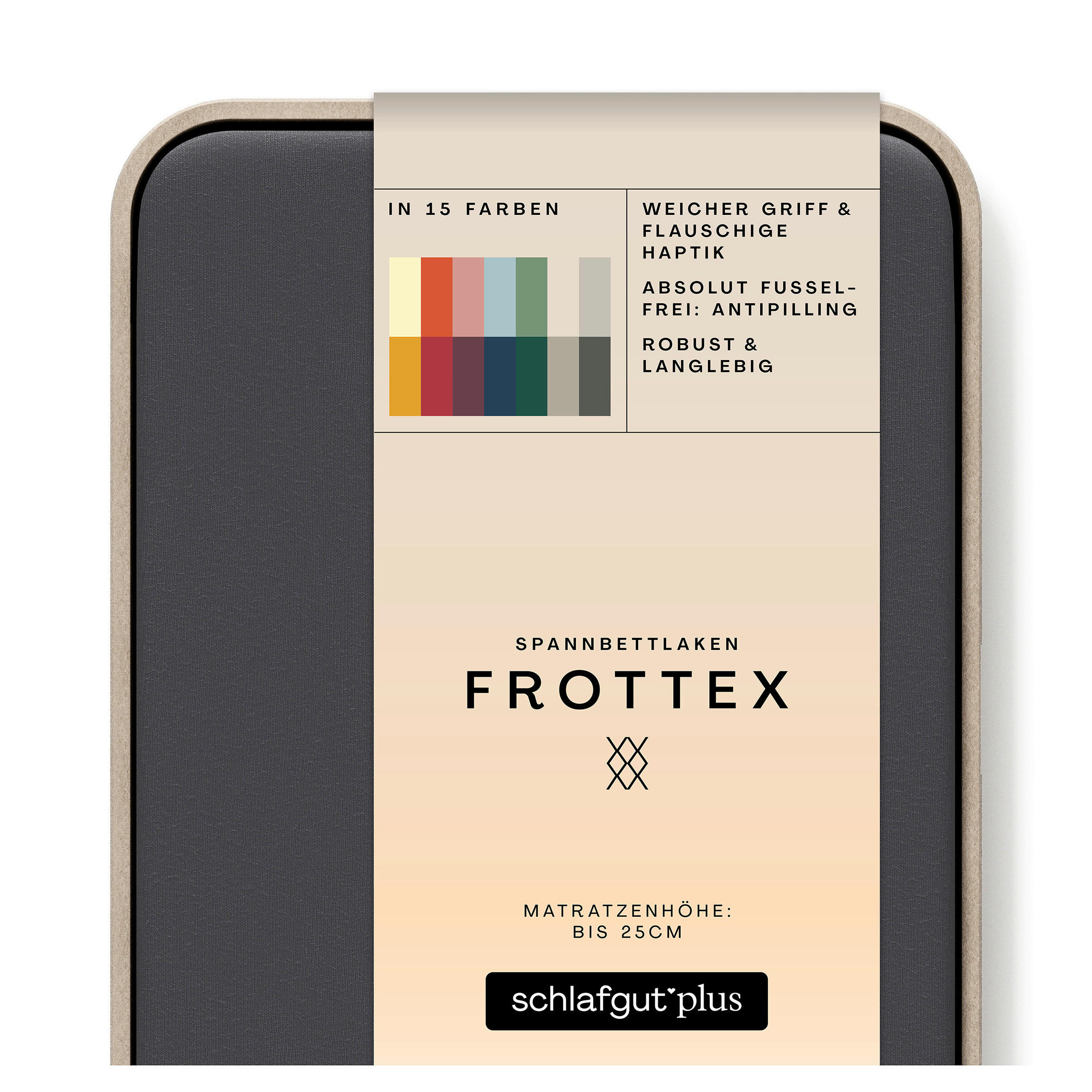 SPANNBETTTUCH FROTTEX Frottee  - Dunkelgrau, Basics, Textil (100/200cm) - Schlafgut