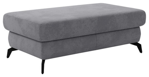 HOCKER Cord Grau  - Schwarz/Grau, KONVENTIONELL, Textil/Metall (121/45/67cm) - Cantus