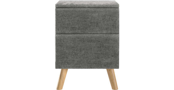 NACHTSCHRANK 40/60/40 cm Eiche vollmassiv - Eichefarben/Dunkelgrau, Design, Holz/Textil (40/60/40cm) - Esposa