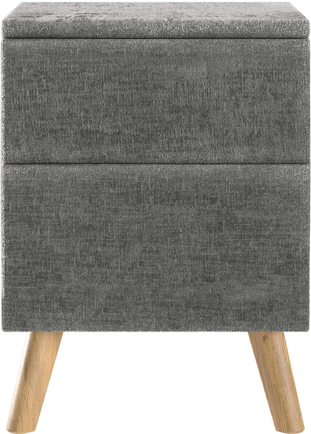 NACHTSCHRANK 40/60/40 cm Eiche vollmassiv  - Eichefarben/Dunkelgrau, Design, Holz/Textil (40/60/40cm) - Esposa