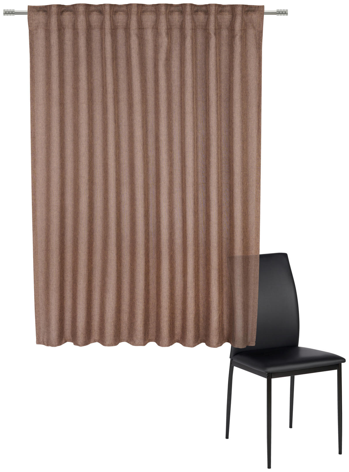 HOTOVÝ ZÁVES, 135/145 cm - hnedá, Basics, textil (135/145cm) - Boxxx