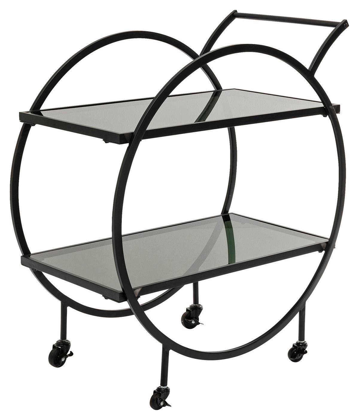 SERVIERWAGEN Schwarz  - Schwarz, Design, Glas/Metall (74/40/85cm) - Kare-Design