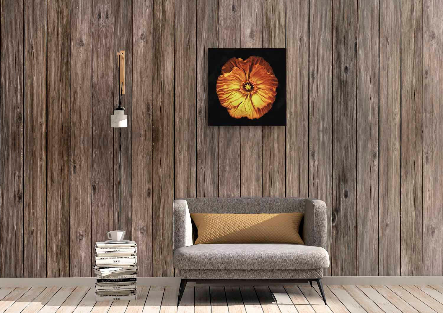 GLASBILD 74/74 cm  - Gelb/Lila, Design, Kunststoff (74/74cm)