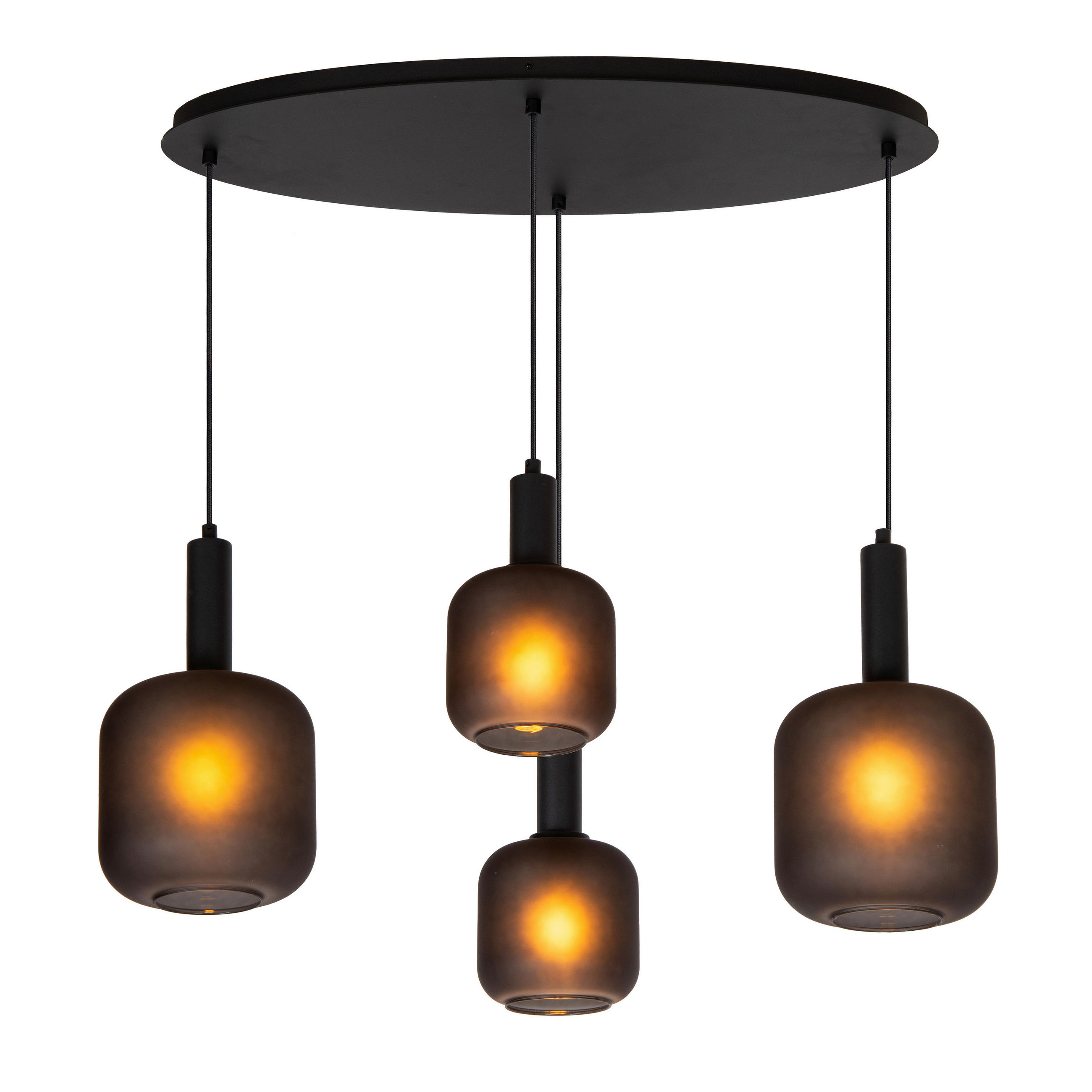LED-PENDELLEUCHTE 93/41/150 cm  - Schwarz, Design, Glas (93/41/150cm) - Lucide