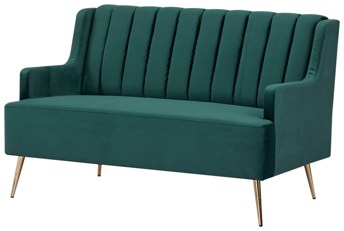KÜCHENSOFA  - Smaragdgrün/Goldfarben, Design, Textil/Metall (130/85/80cm) - Livetastic
