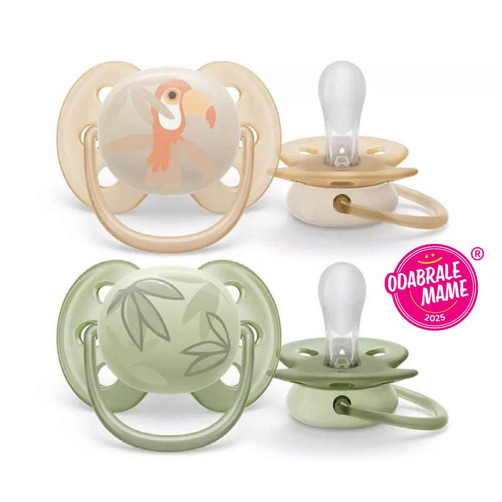 DUDA   - narančasta/maslinasto zelena, Basics, plastika/prirodni materijali (5/4/4cm) - Avent