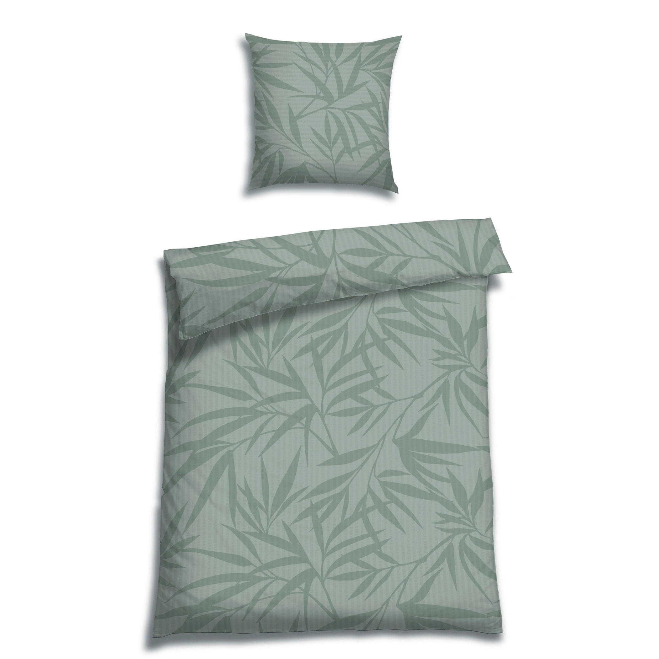 BETTWÄSCHE Seersucker 155/220 cm  - Salbeigrün, Basics, Textil (155/220cm) - Florella