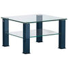 COUCHTISCH in Metall, Glas 75/75/42,5 cm  - Blau, Design, Glas/Kunststoff (75/75/42,5cm)