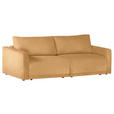 2,5-SITZER  in Flachgewebe Currygelb  - Currygelb/Schwarz, Design, Kunststoff/Textil (240/70/125cm) - Xora