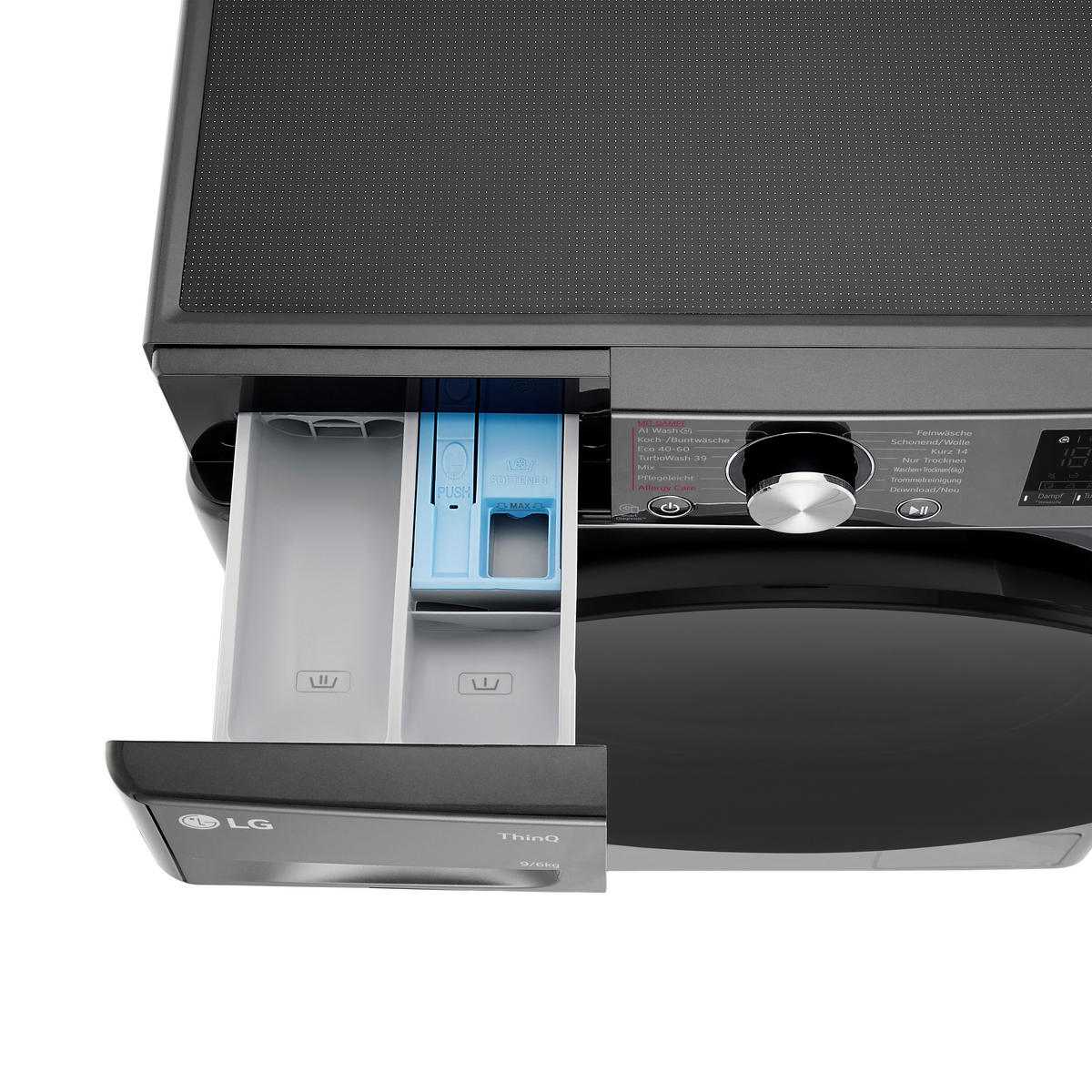WASCHTROCKNER W4WR7096YB  - Schwarz, Trend, Glas/Kunststoff (60/85/62cm) - LG