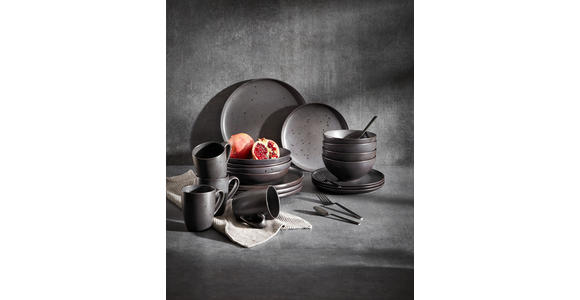 KOMBISERVICE Black Pearl 20-teilig - Schwarz, Design, Keramik - Novel