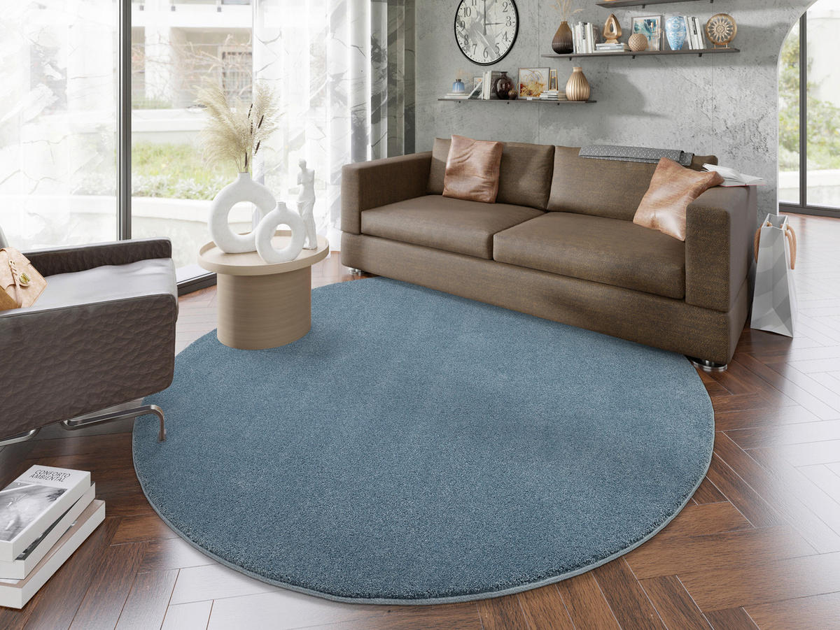 WEBTEPPICH 120 cm Blau  - Blau, Basics, Textil (120cm) - Novel