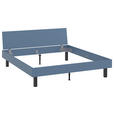 BETT 180/200 cm,  in Blau  - Blau/Schwarz, Design, Metall (180/200cm) - Xora