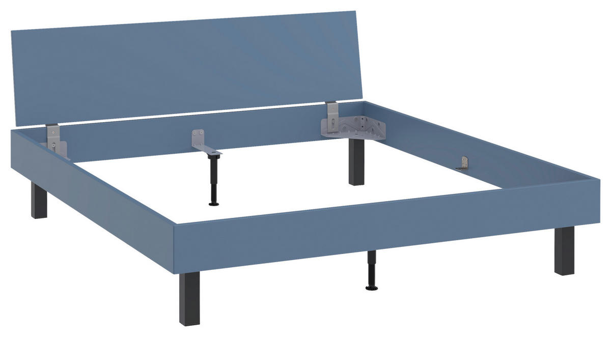 BETT 180/200 cm,  in Blau  - Blau/Schwarz, Design, Metall (180/200cm) - Xora
