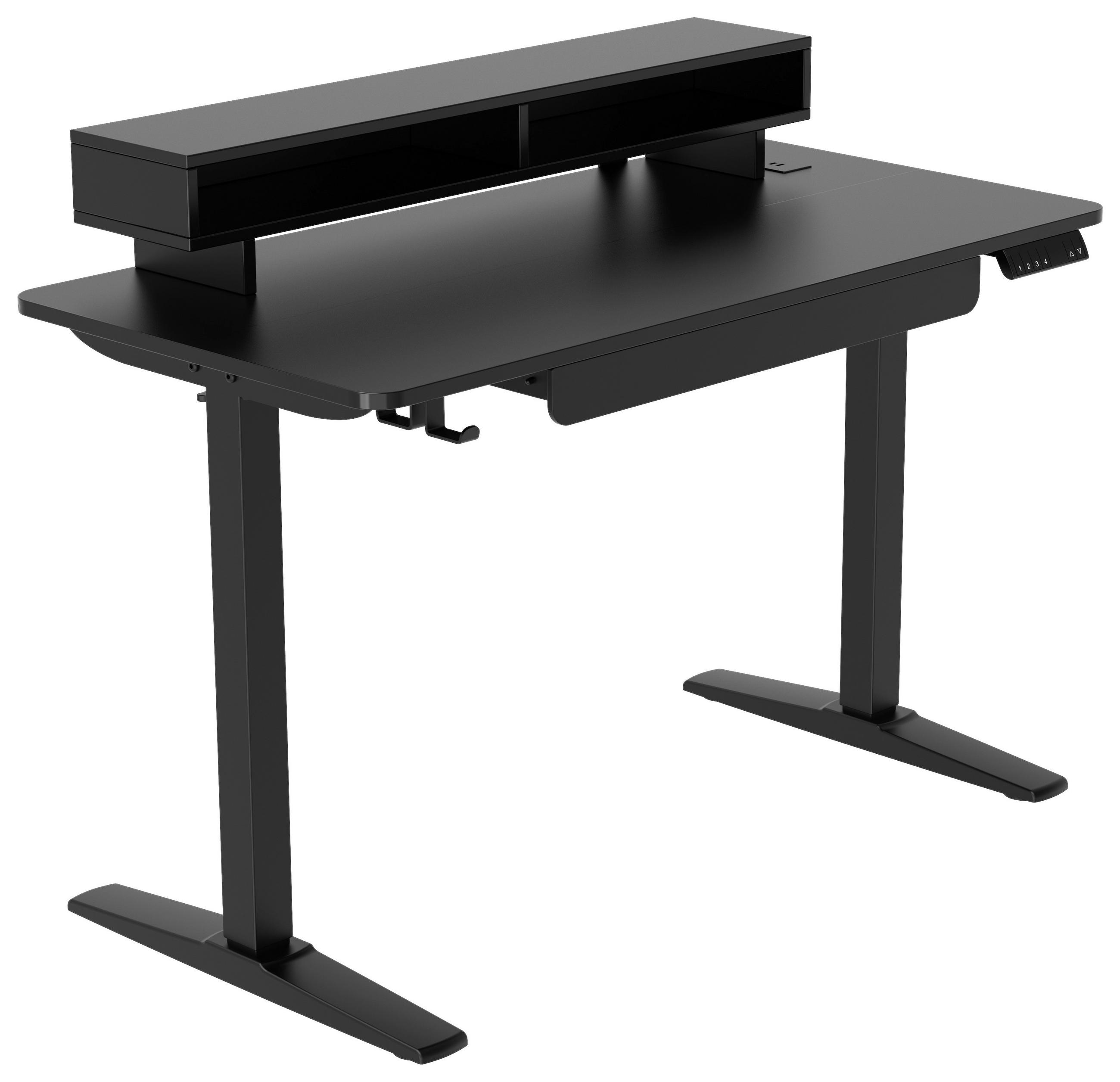 SCHREIBTISCH  in Schwarz  - Schwarz, MODERN, Holzwerkstoff/Kunststoff (120/75/120/60cm) - MID.YOU