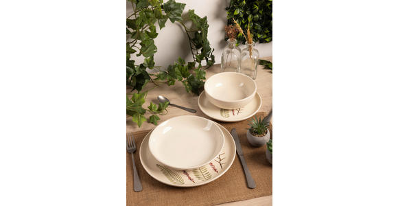 KOMBISERVICE 24-teilig - Blau/Beige, LIFESTYLE, Keramik - Novel